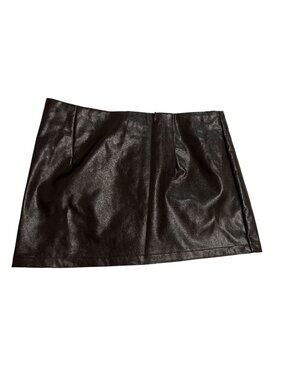 SOLADO Faux Leather Mini Skirt in Brown